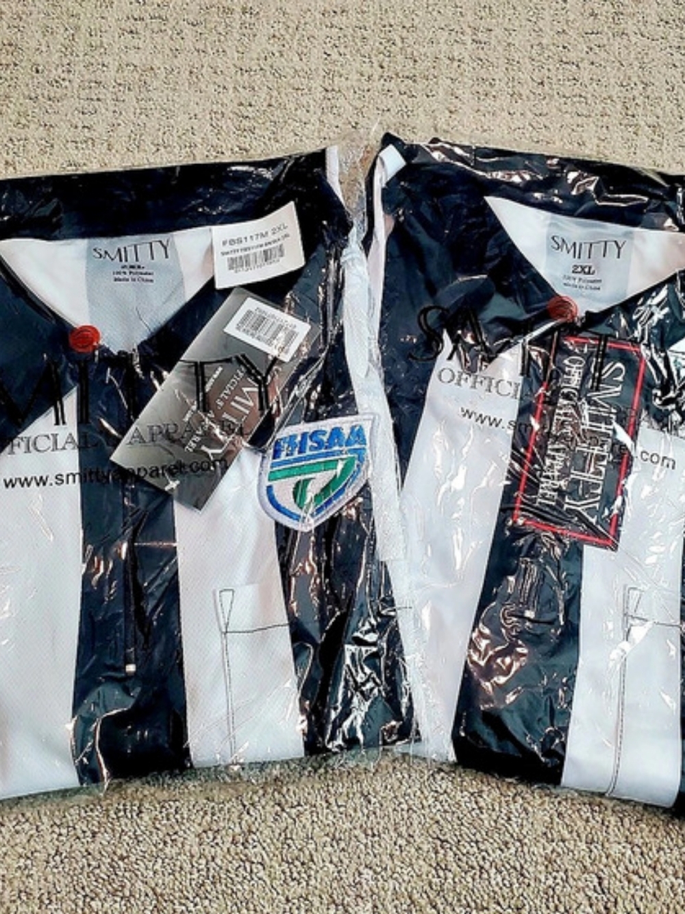 SMITTY Referee Jersey Black & White Lot Two - 2XL NWT